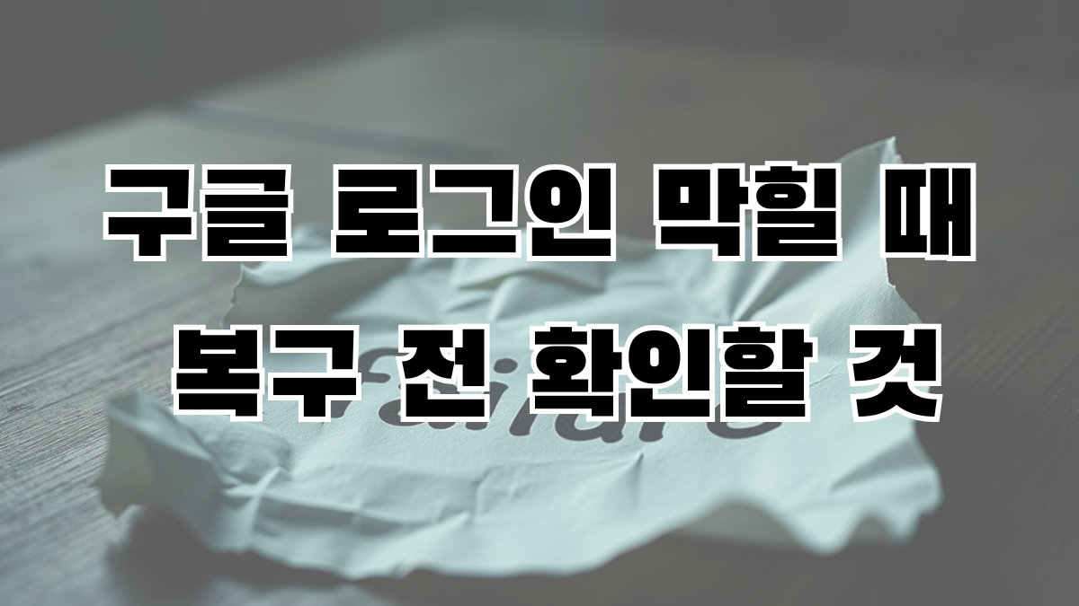 구글 계정 로그인이 안 될 때 복구 신청 전에 확인해야 할 설정과 인증 단계 안내