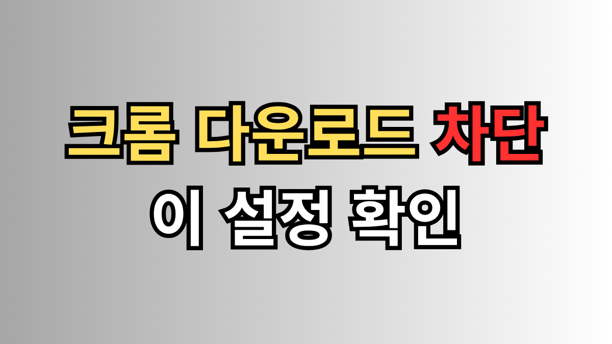 크롬 다운로드가 차단되었을때